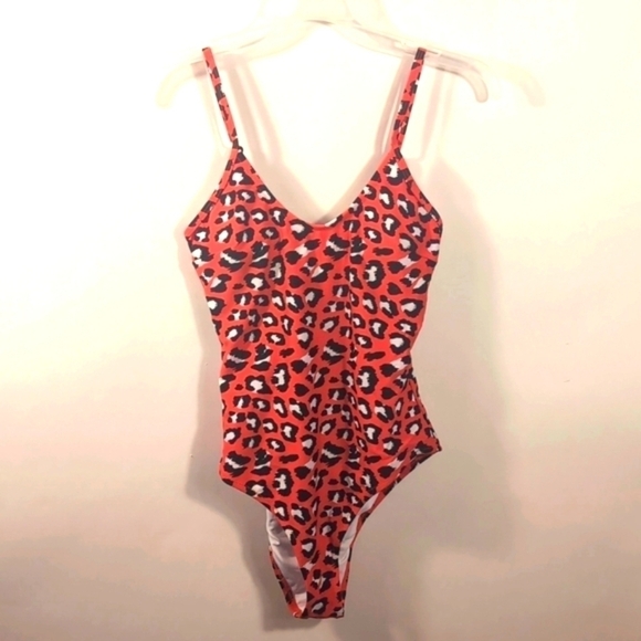 CUPSHE Women's V Neck Leopard Print One Piece Swimsuit Size Medium - Picture 4 of 12